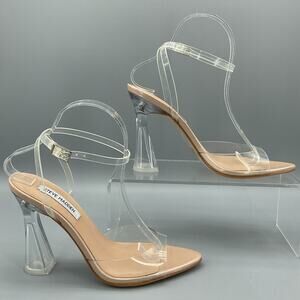 Steve Madden Clear PVC Strappy Sandals with Nude Insole